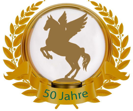 Grafik mit 50 Jahre Pegasus Emblem