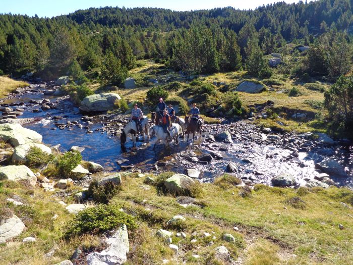 Ausritte in den Pyrenäen und Reiten lernen im Gelände